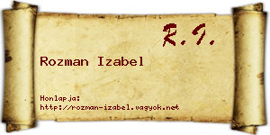 Rozman Izabel névjegykártya